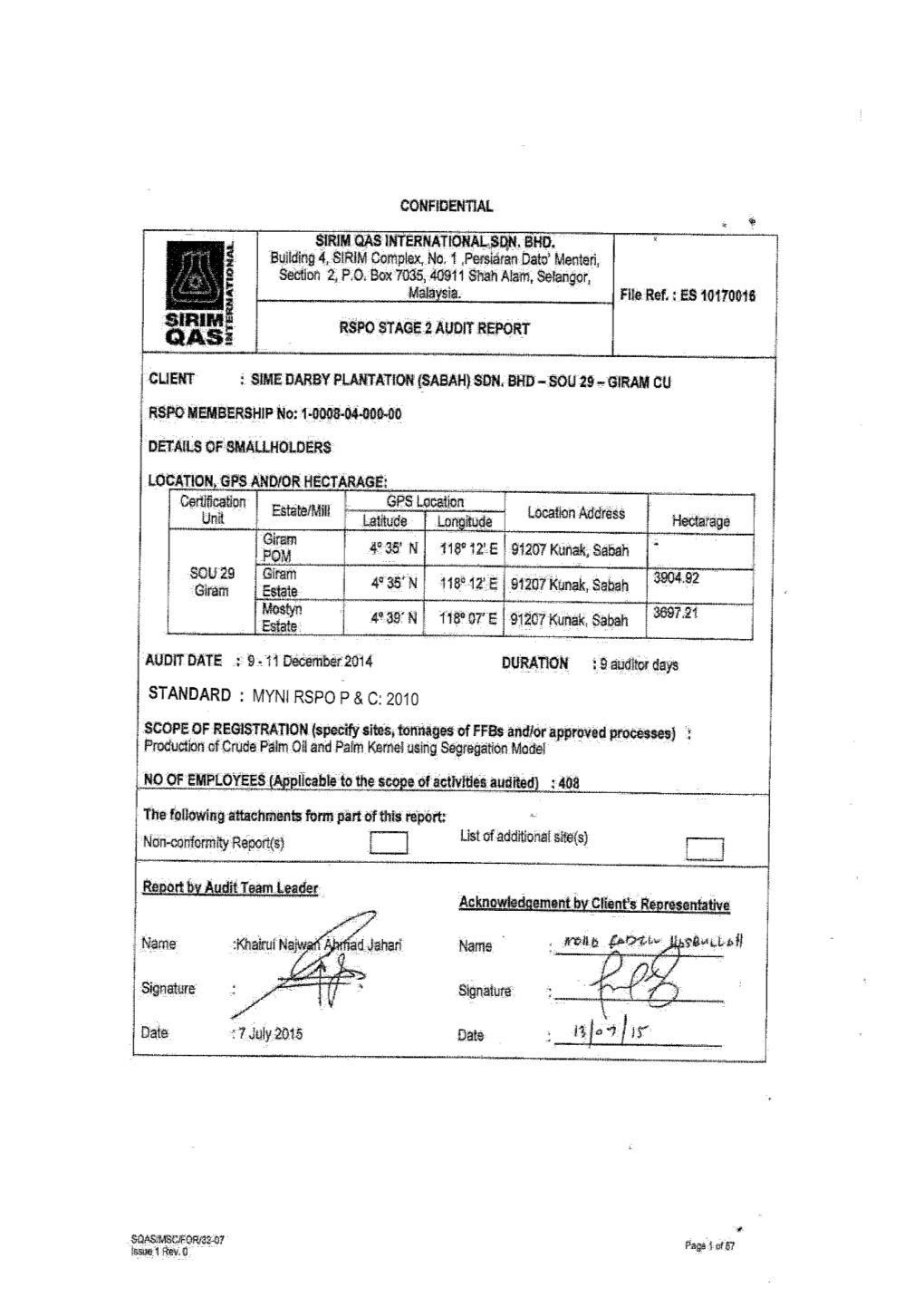 Appendix 1 : Location Map of Giram Certification Unit...…………………………………