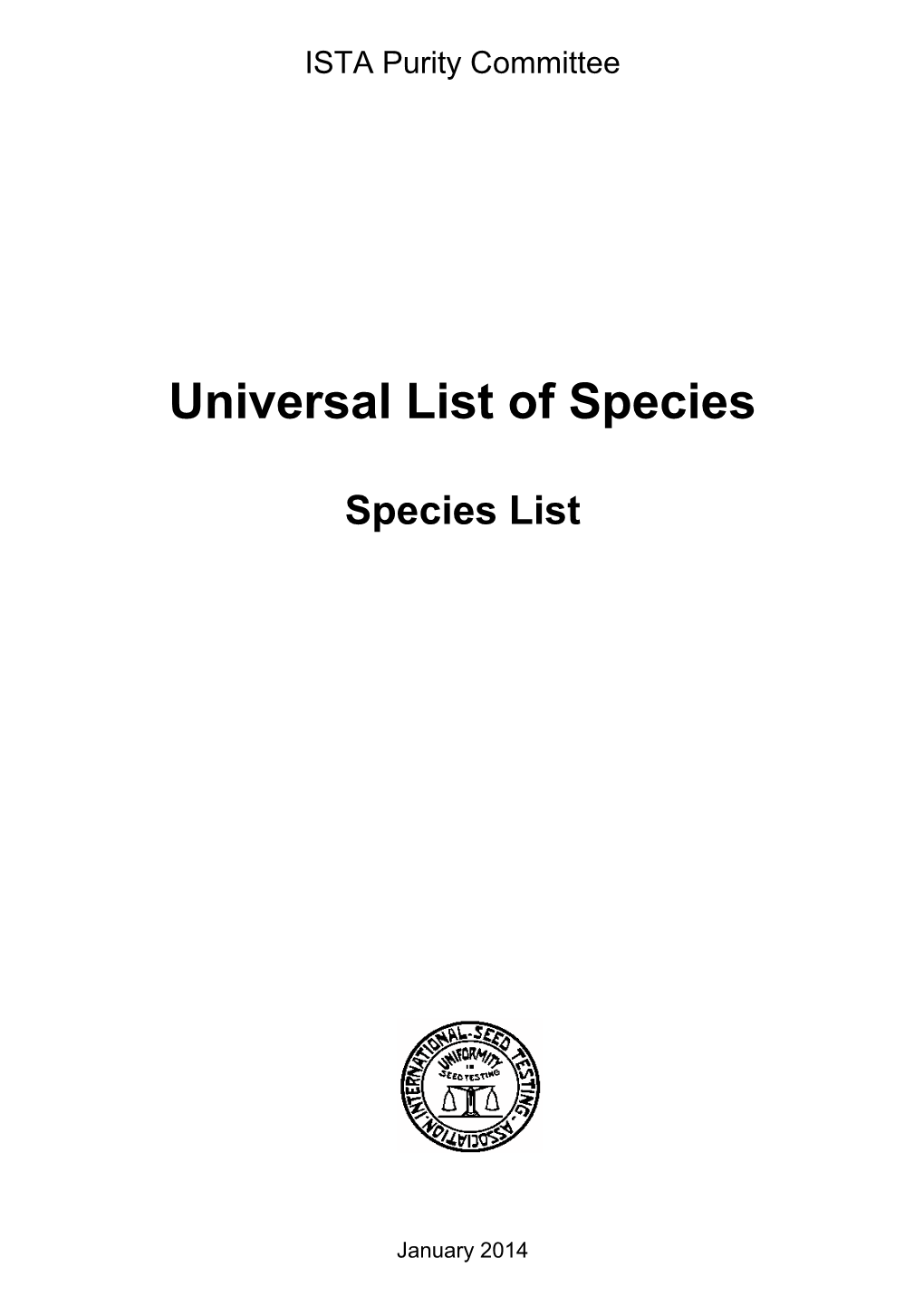 Universal List of Species