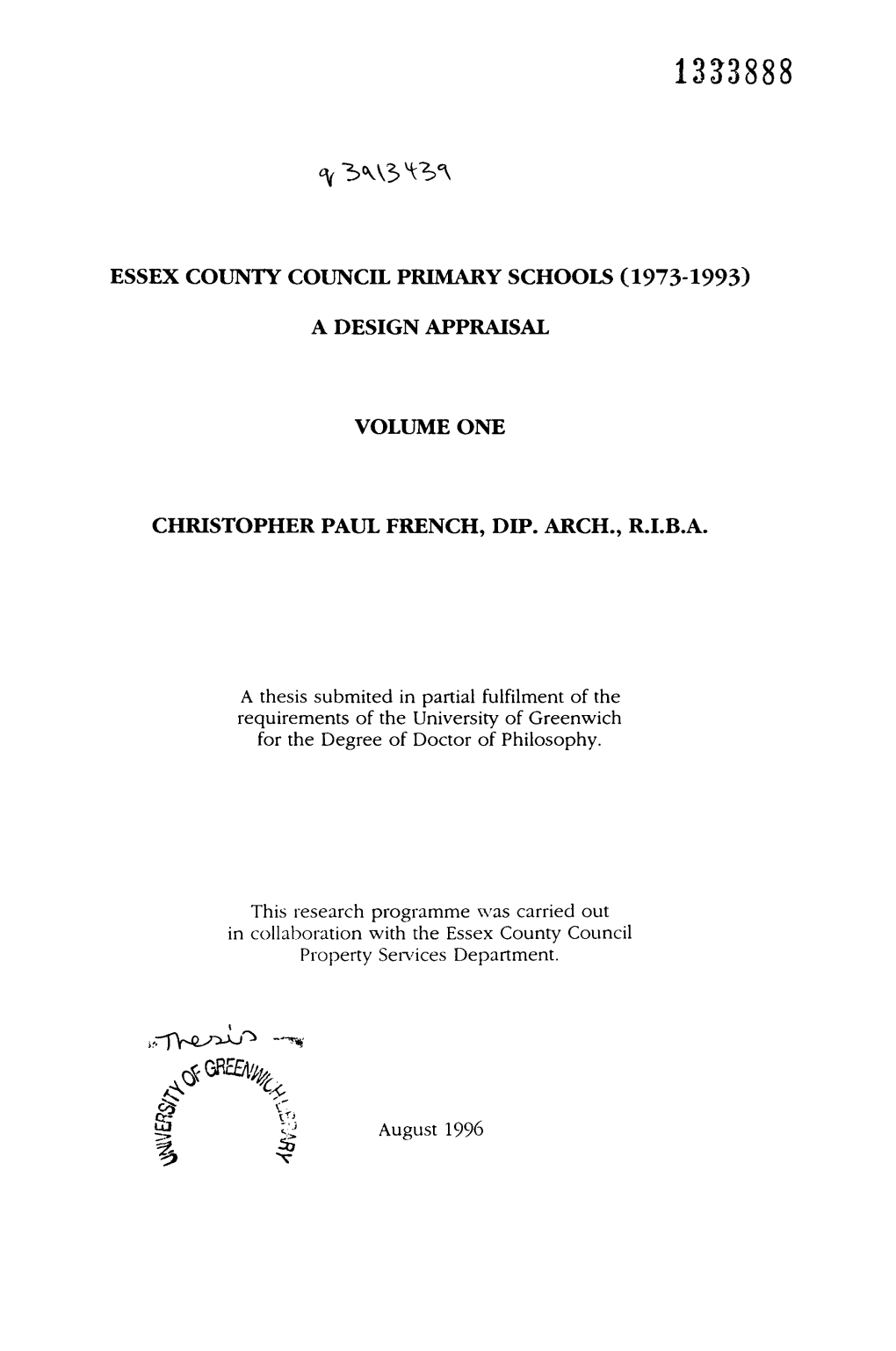 Essex County Council Primary Schools (1973-1993)