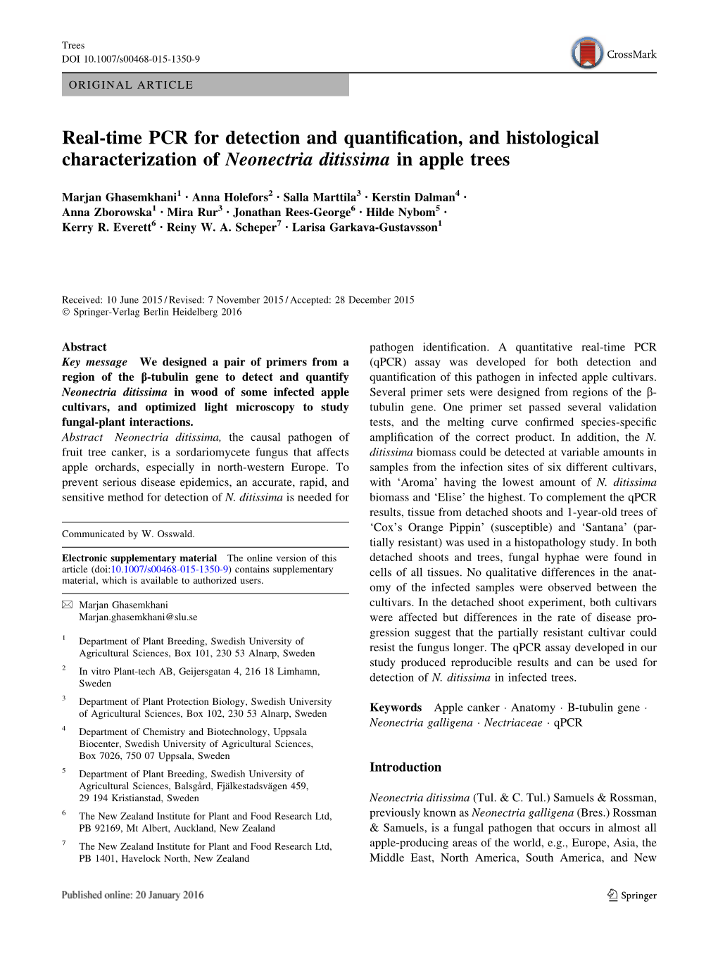 Real-Time PCR for Detection and Quantification, and Histological