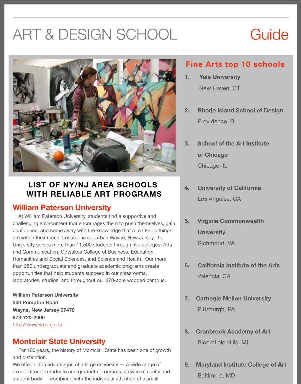 ART & DESIGN SCHOOL Guide