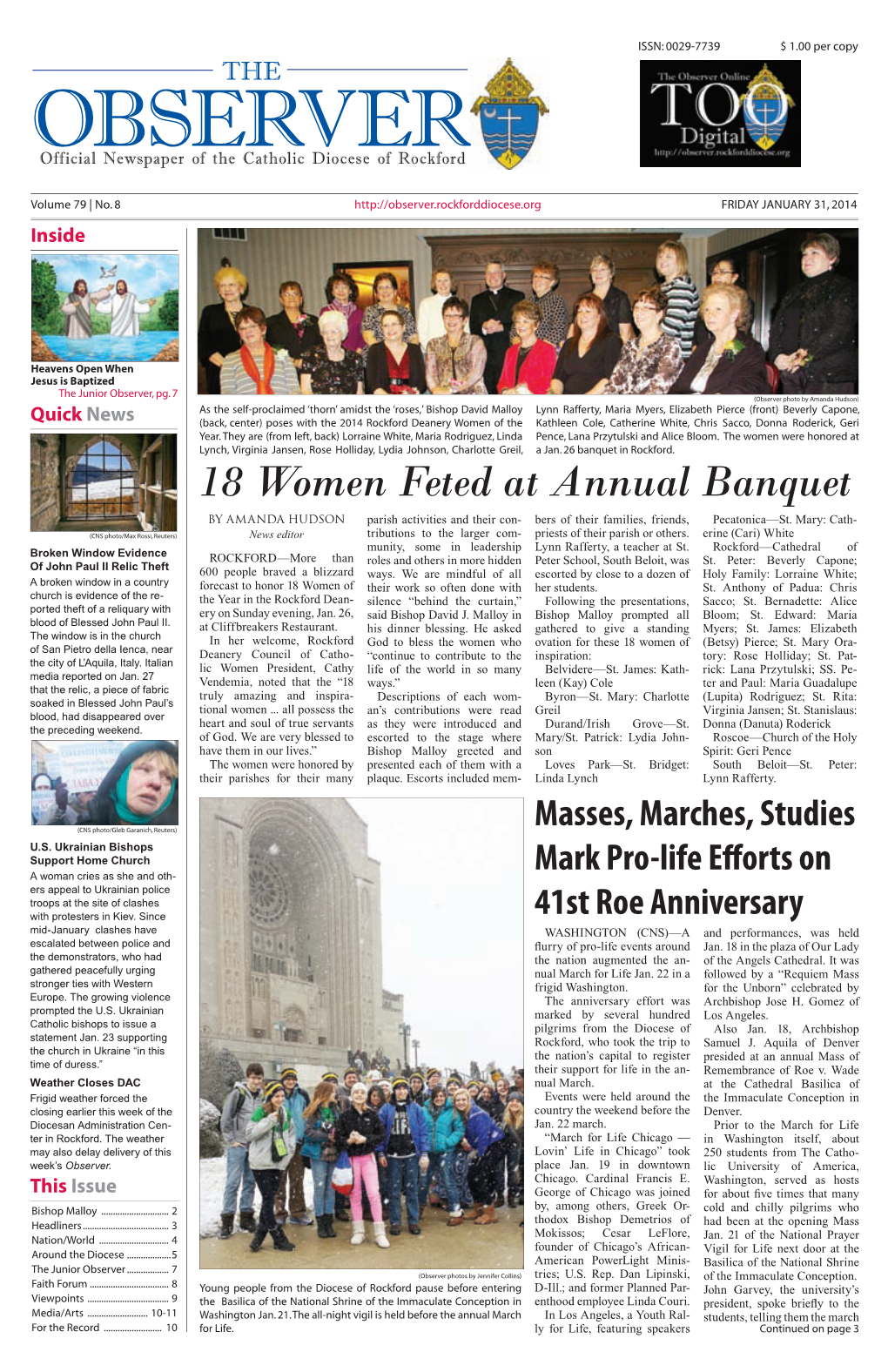 18 Women Feted at Annual Banquet by AMANDA HUDSON Parish Activities and Their Con- Bers of Their Families, Friends, Pecatonica—St