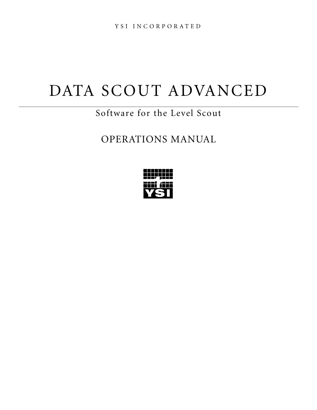 605815 YSI Data Scout Advanced Operations Manual