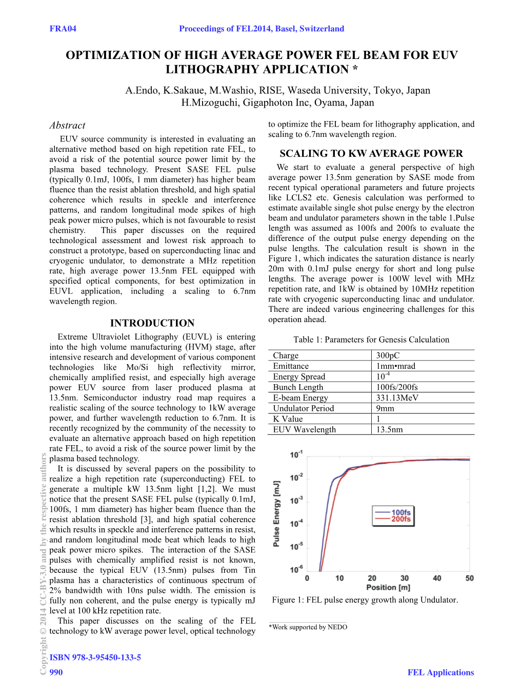 Optimization of High Average Power FEL Beam for EUV Lithography