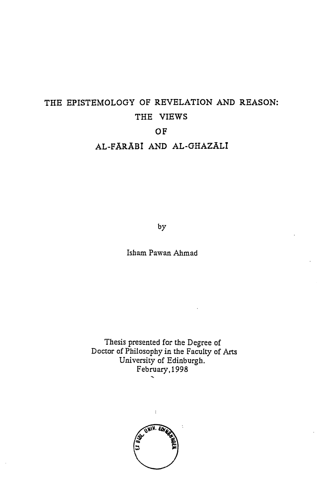 The Views of Al-Farabi and Al-Ghazali