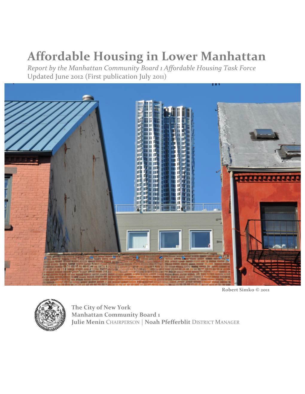 Affordable Housing Report for Lower Manhattan