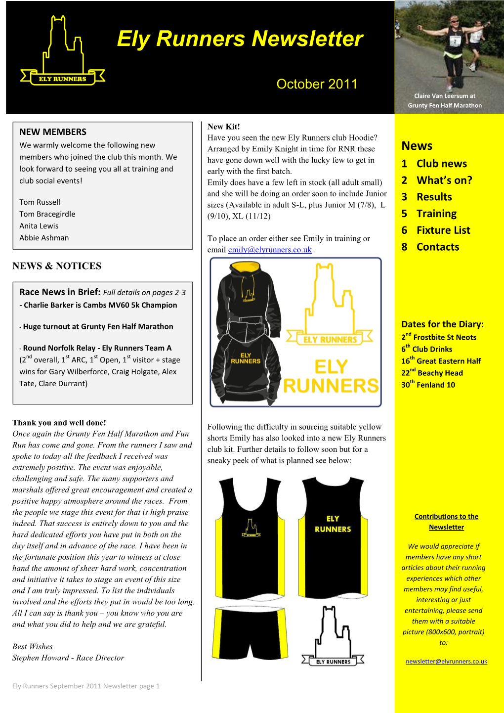 Ely Runners Newsletter