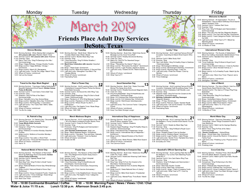 Friends Place Adult Day Services Desoto, Texas