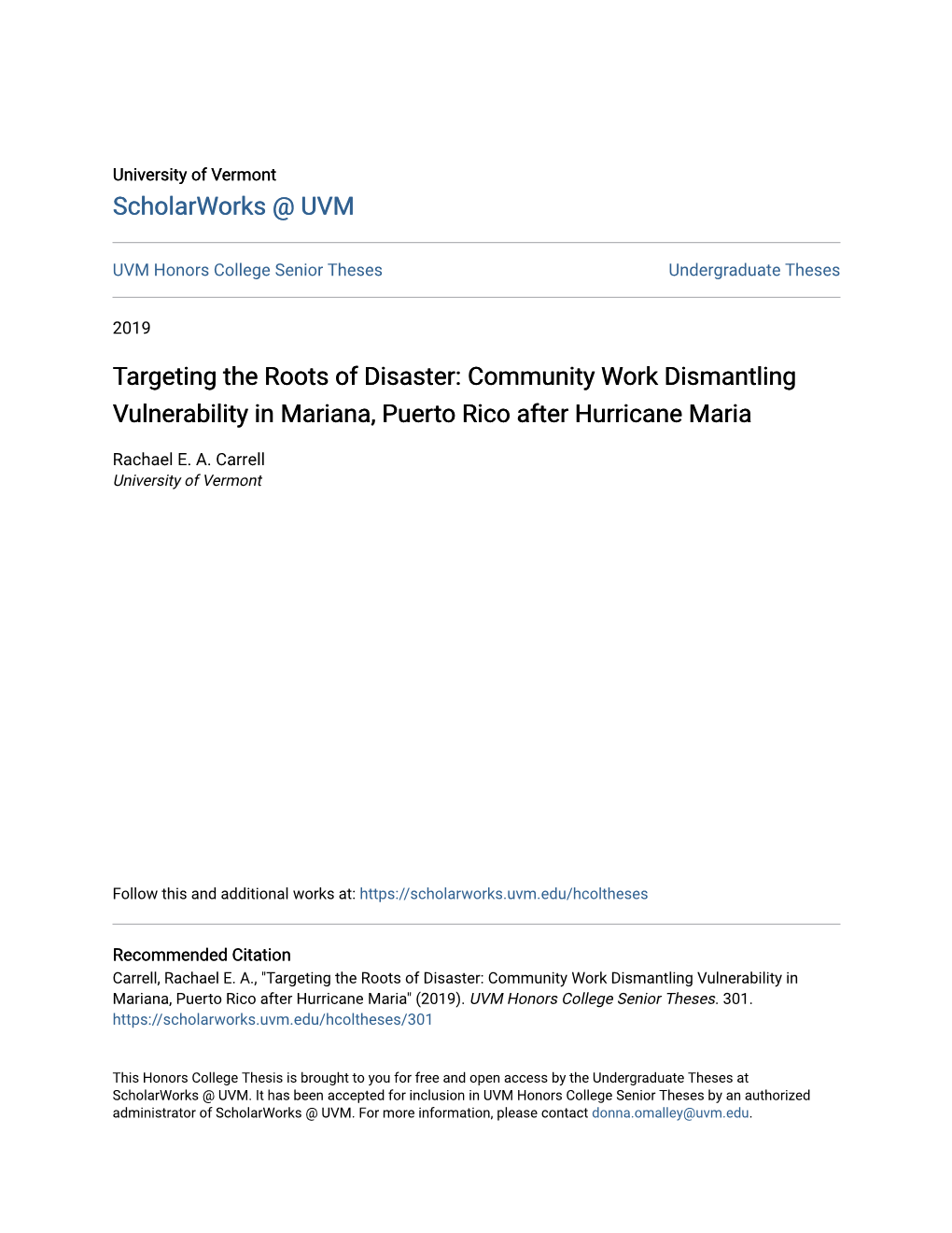 Community Work Dismantling Vulnerability in Mariana, Puerto Rico After Hurricane Maria