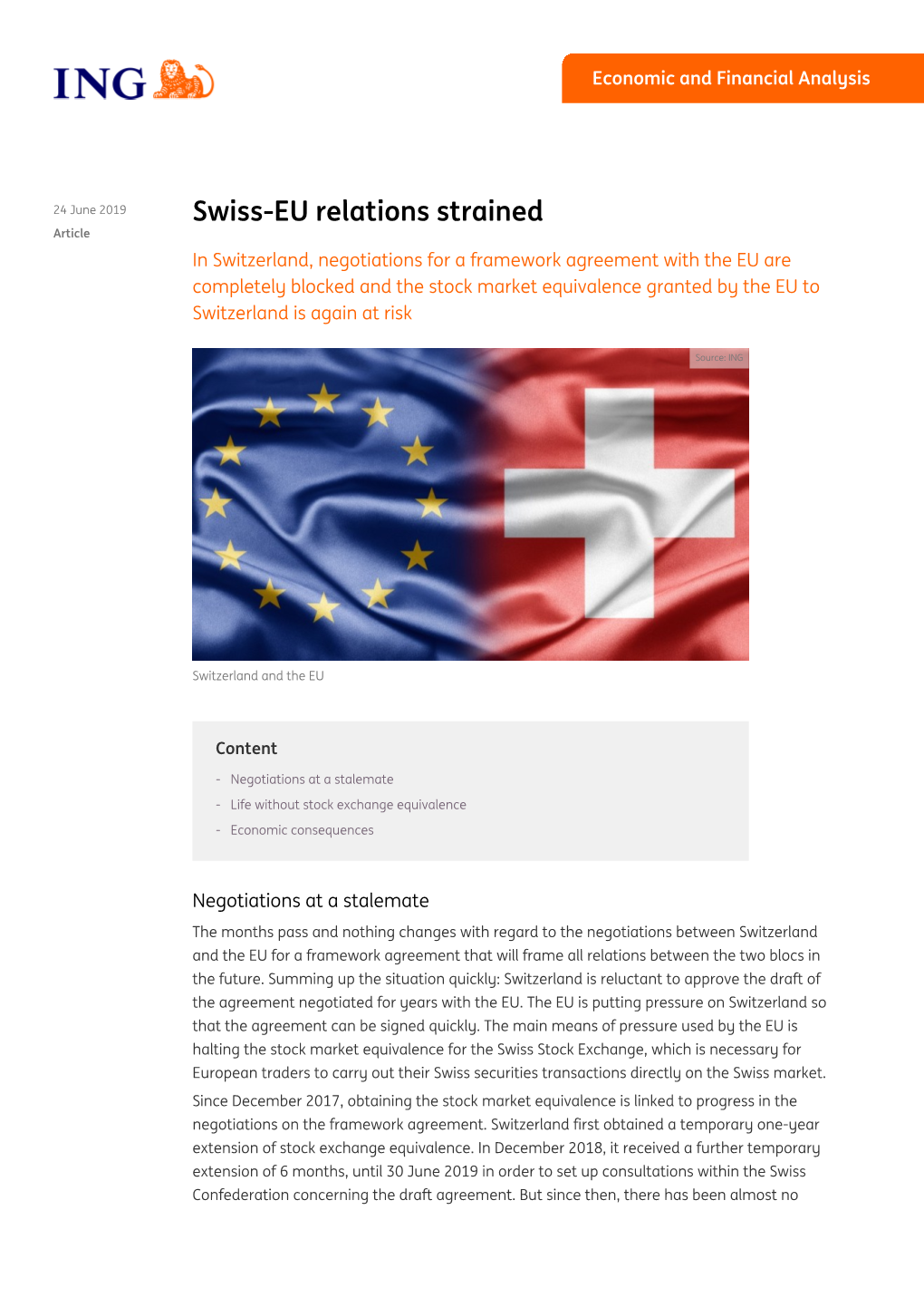 Swiss-EU Relations Strained