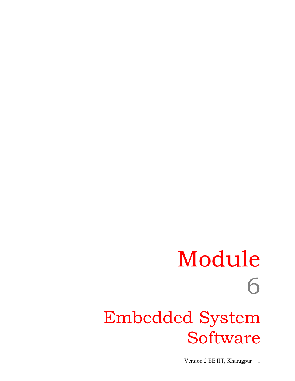 Embedded System Software