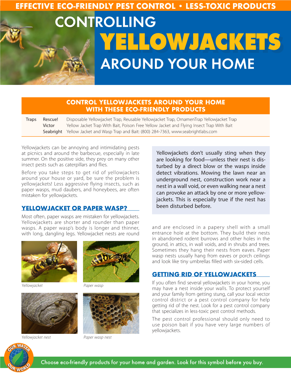 Yellowjackets Around Your Home