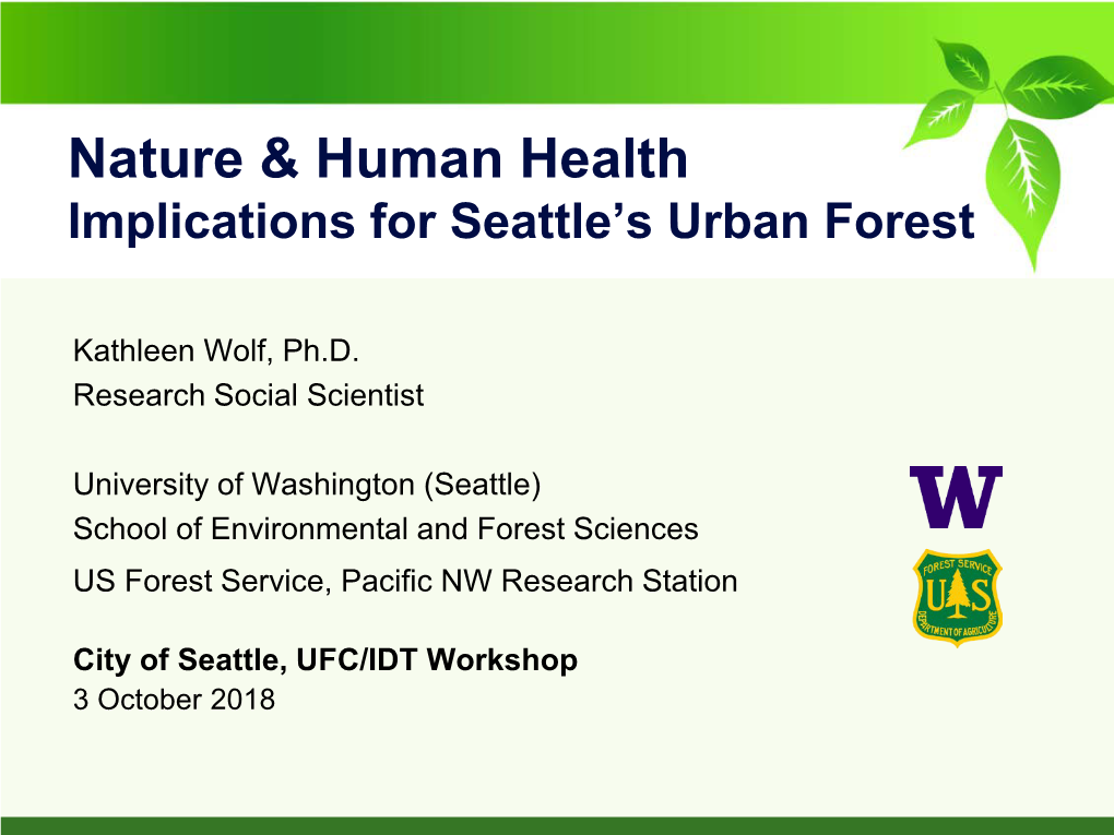 The Economics of Urban Greening for Human Health