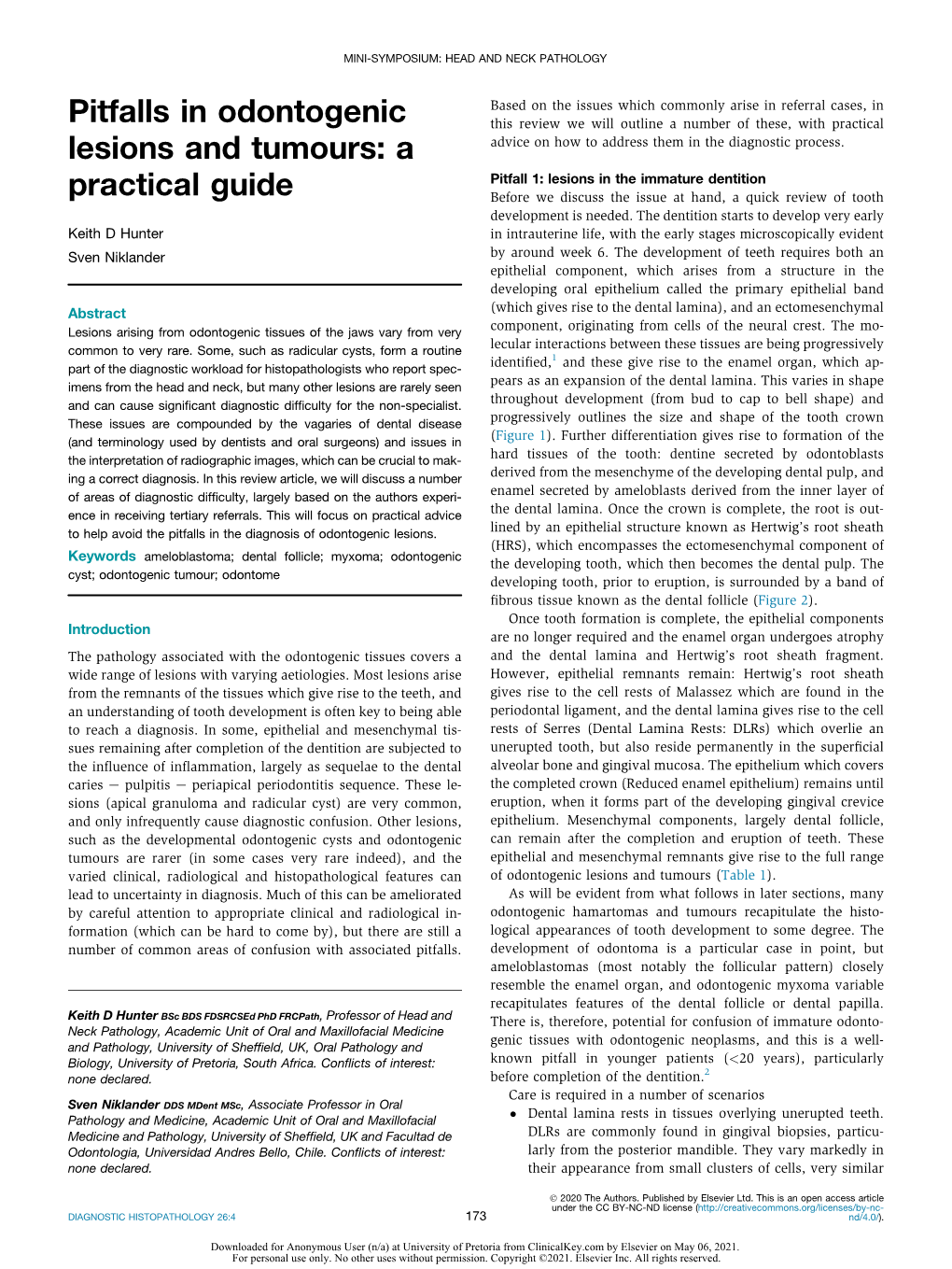 Pitfalls in Odontogenic Lesions and Tumours