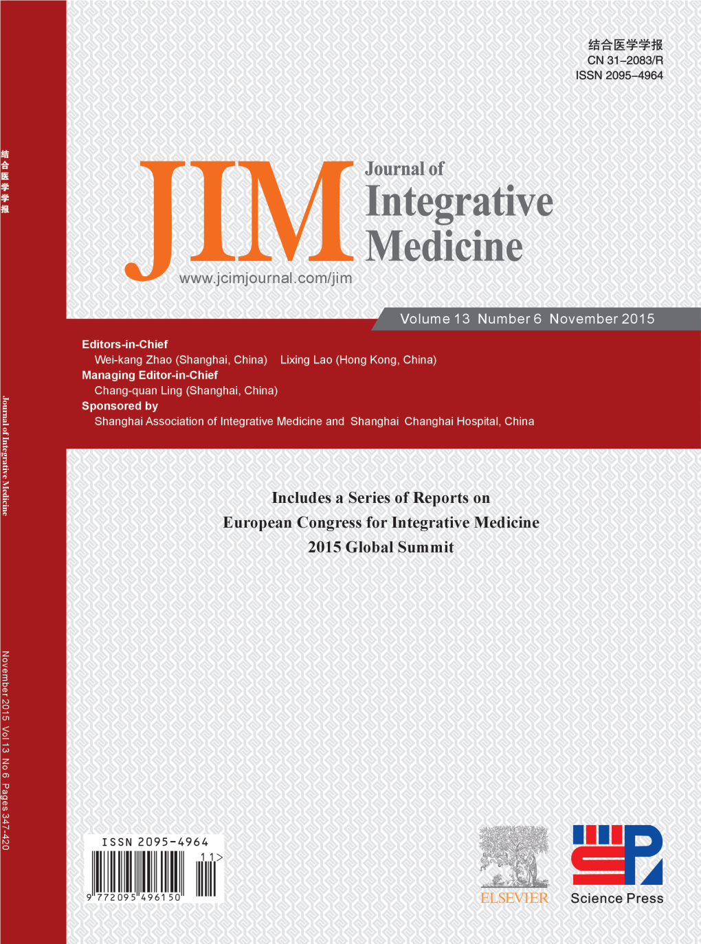 Journal of Integrative Medicine (JIM) Read the Instructions to Authors Or Visit Is a Continuation of the Journal of JIM Website