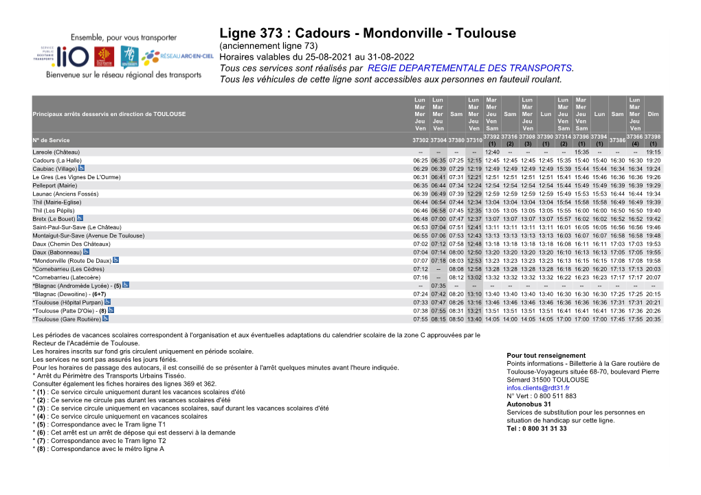 Ligne 373 : Cadours