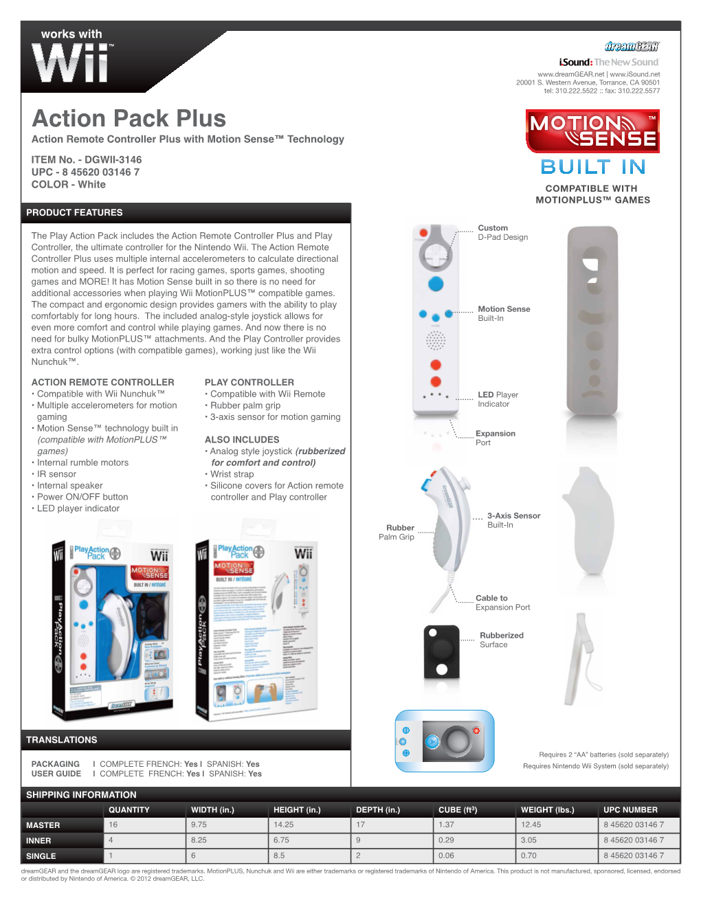 Dgwii-3146-Play Action Pack Plus White-Ss