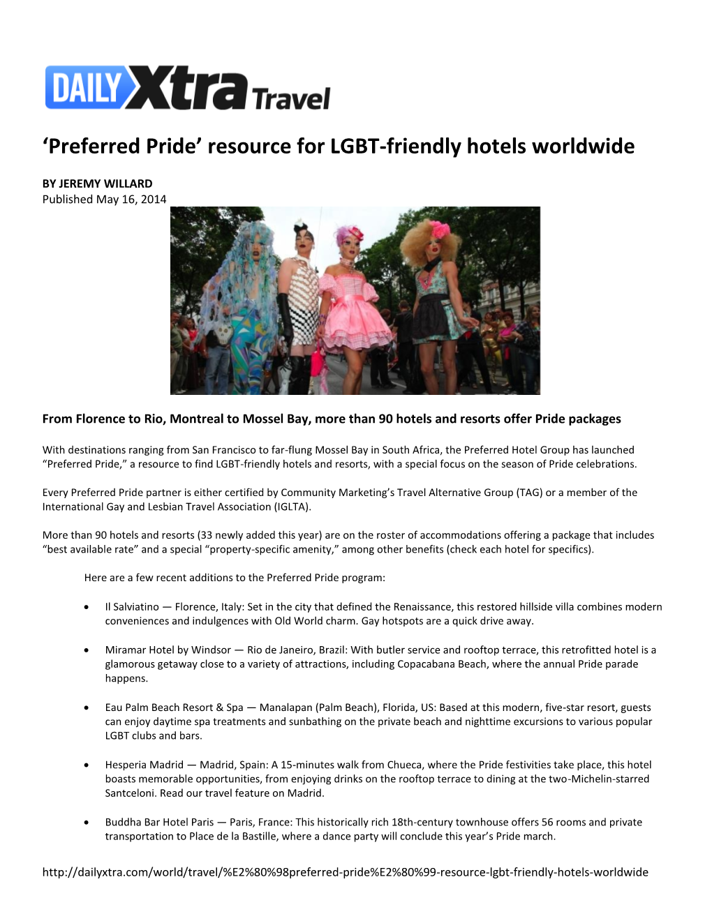 'Preferred Pride' Resource for LGBT-Friendly Hotels Worldwide