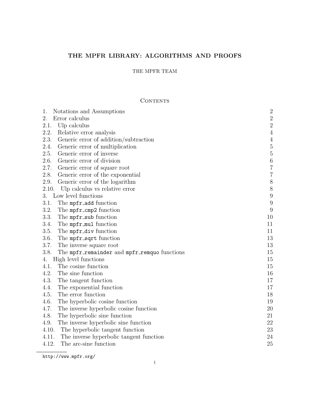 ALGORITHMS and PROOFS Contents 1