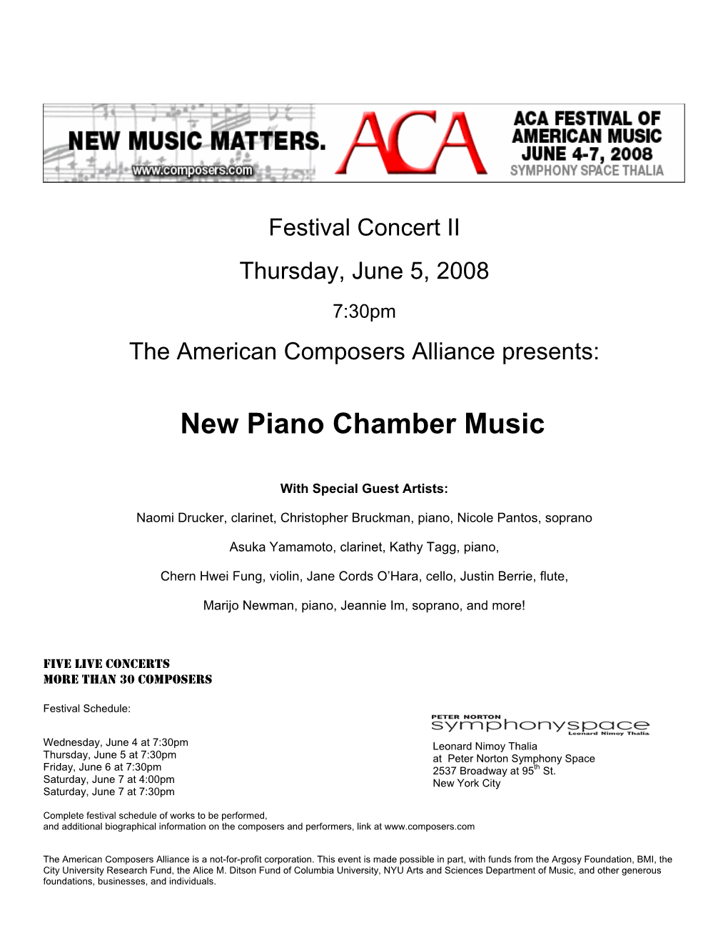 New Piano Chamber Music