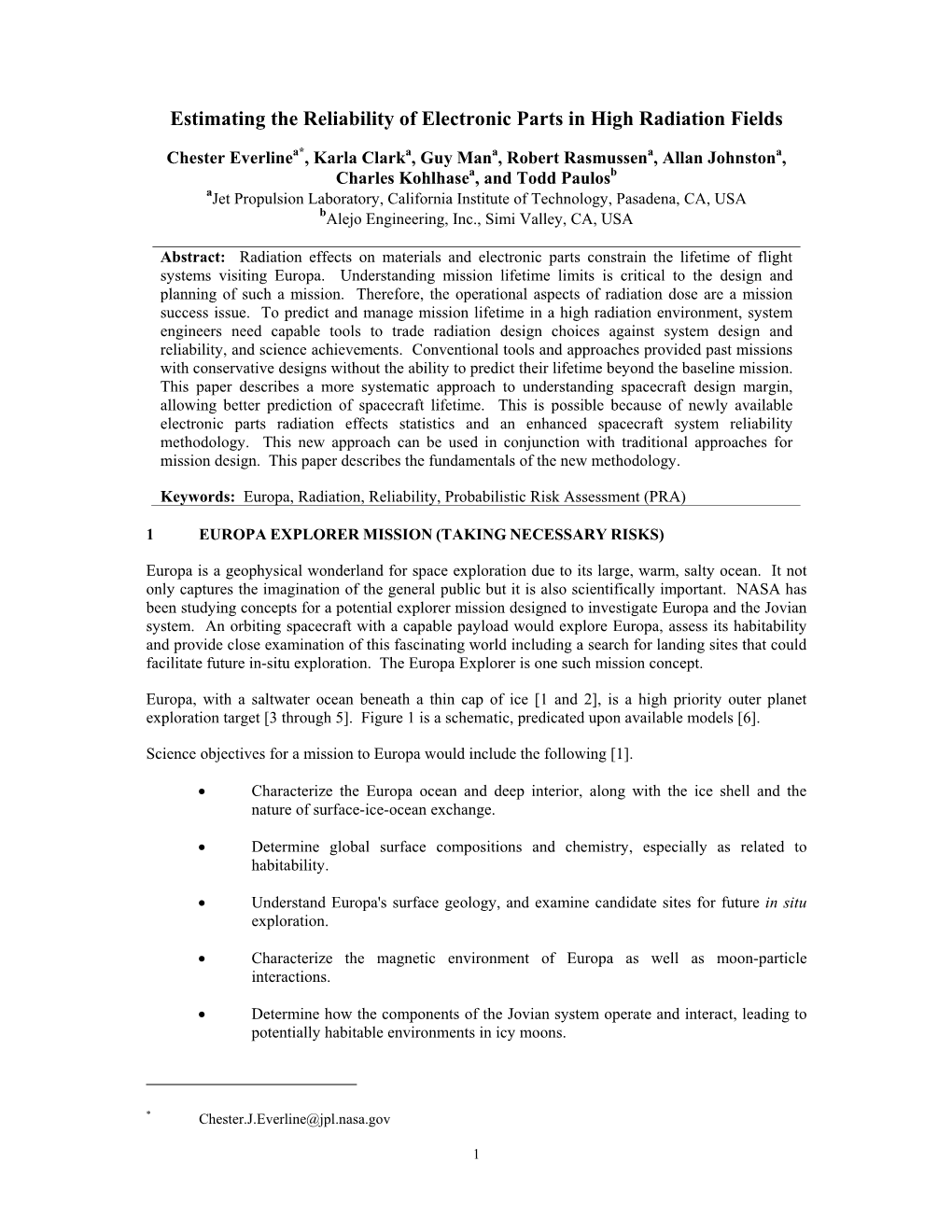 Estimating the Reliability of Electronic Parts in High Radiation Fields