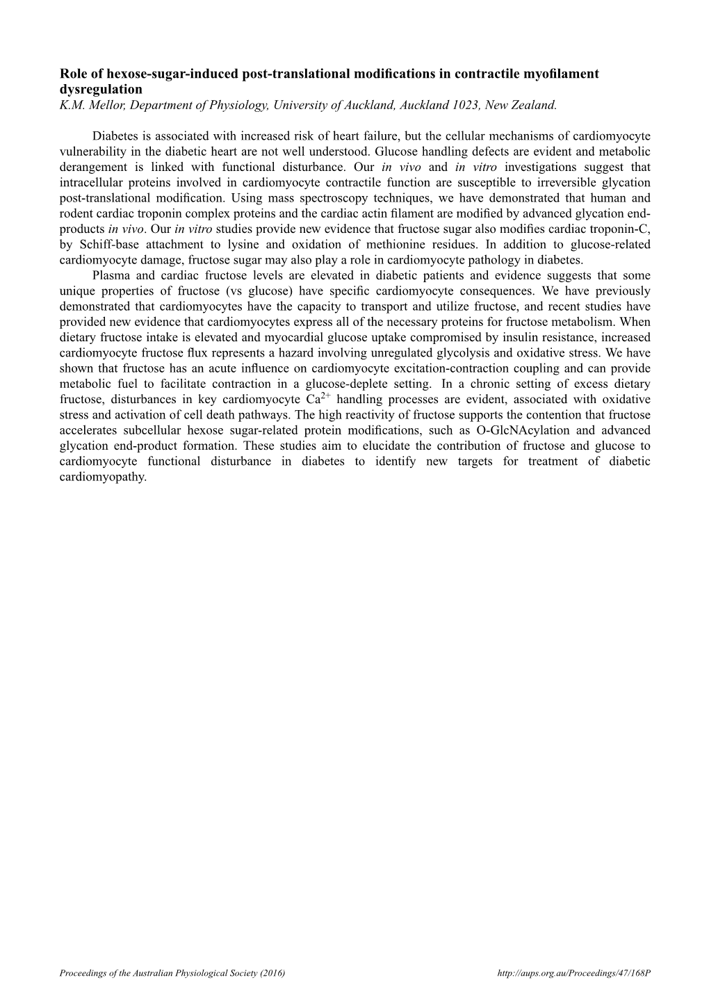 Role of Hexose-Sugar-Induced Post-Translational Modifications In