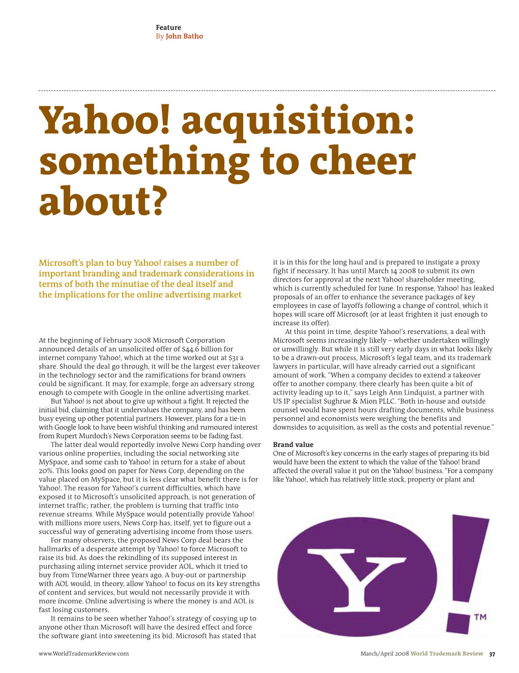 Yahoo! Acquisition: Something to Cheer About?