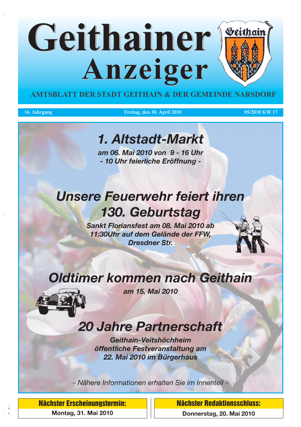 Geithainergeithainer Anzeiger AMTSBLATT DER STADT GEITHAIN & DER GEMEINDE NARSDORF