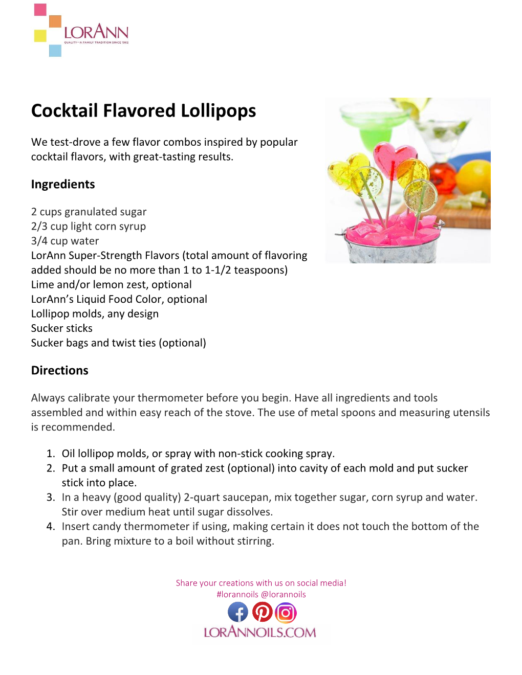 Cocktail Flavored Lollipops