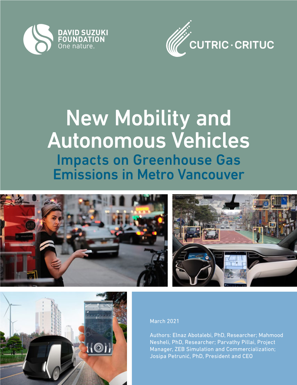 New Mobility and Autonomous Vehicles Impacts on Greenhouse Gas Emissions in Metro Vancouver