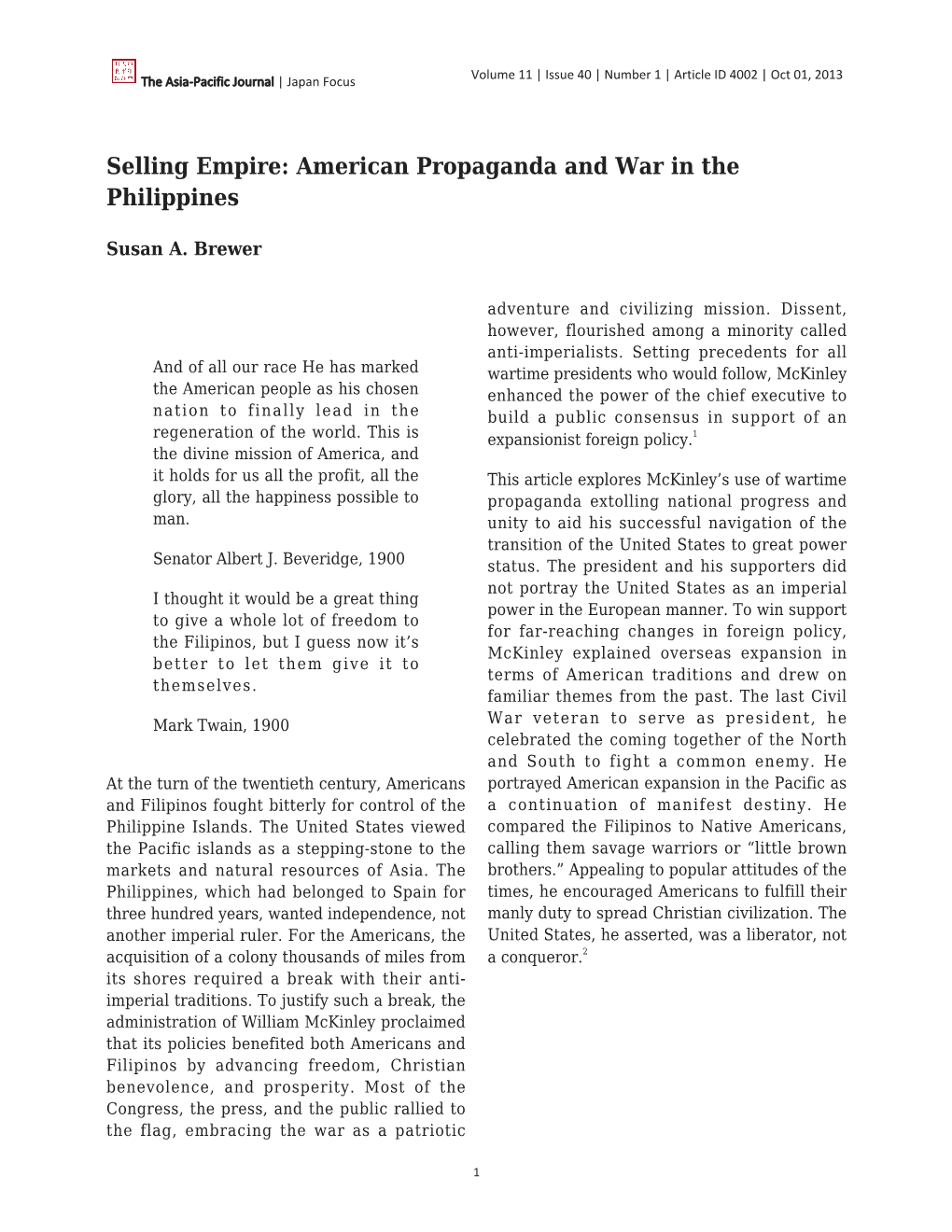 American Propaganda and War in the Philippines