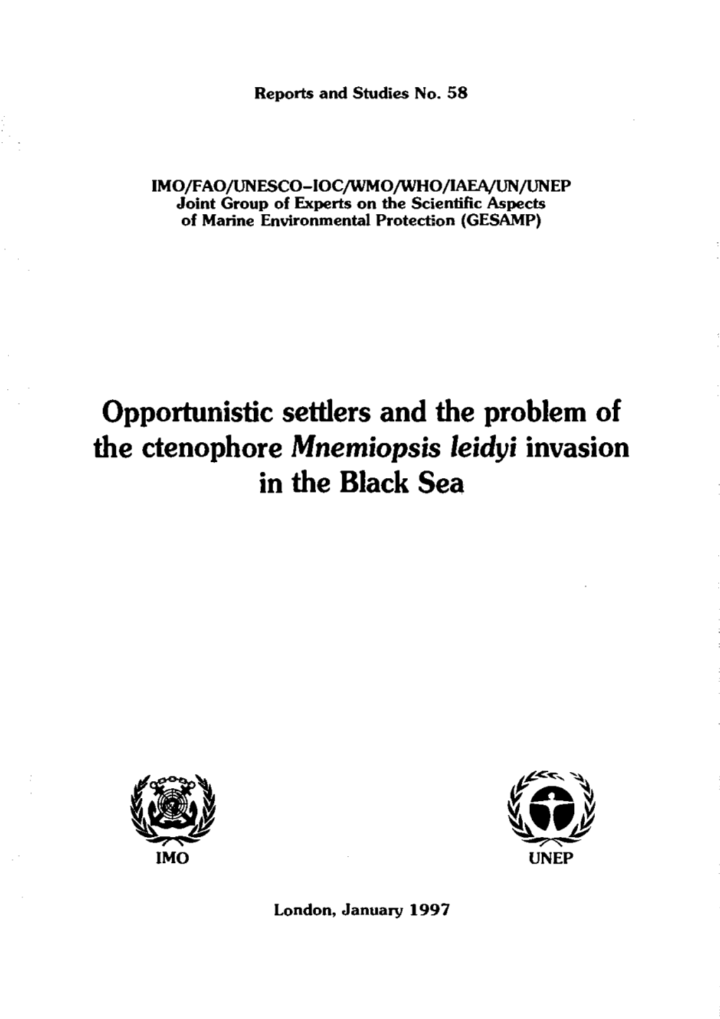 Opportunistic Settlers and the Problem of the Ctenophore Mnemiopsis Leidyi Invasion in the Black Sea