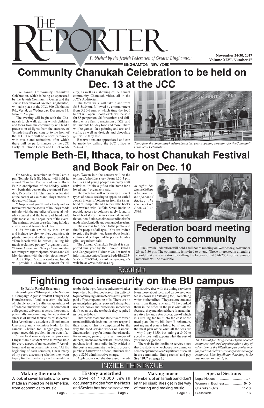 Fighting Food Insecurity on the BU Campus Community Chanukah