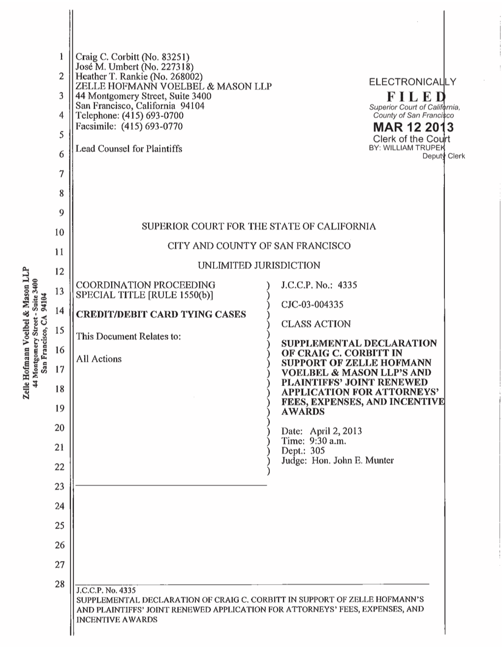 Antitrust/Competition REPRESENTATIVE MATTERS Class Actions Complex Litigation St