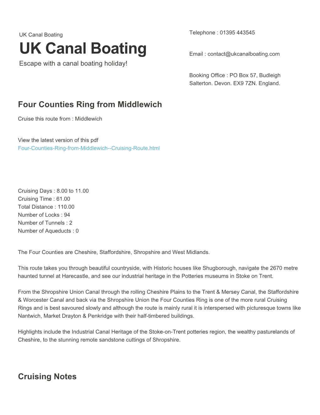 Four Counties Ring from Middlewich | UK Canal Boating