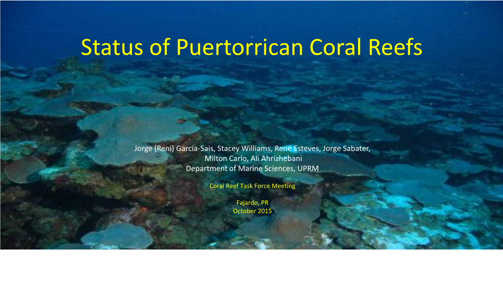 Status of Puerto Rico's Coral Reefs