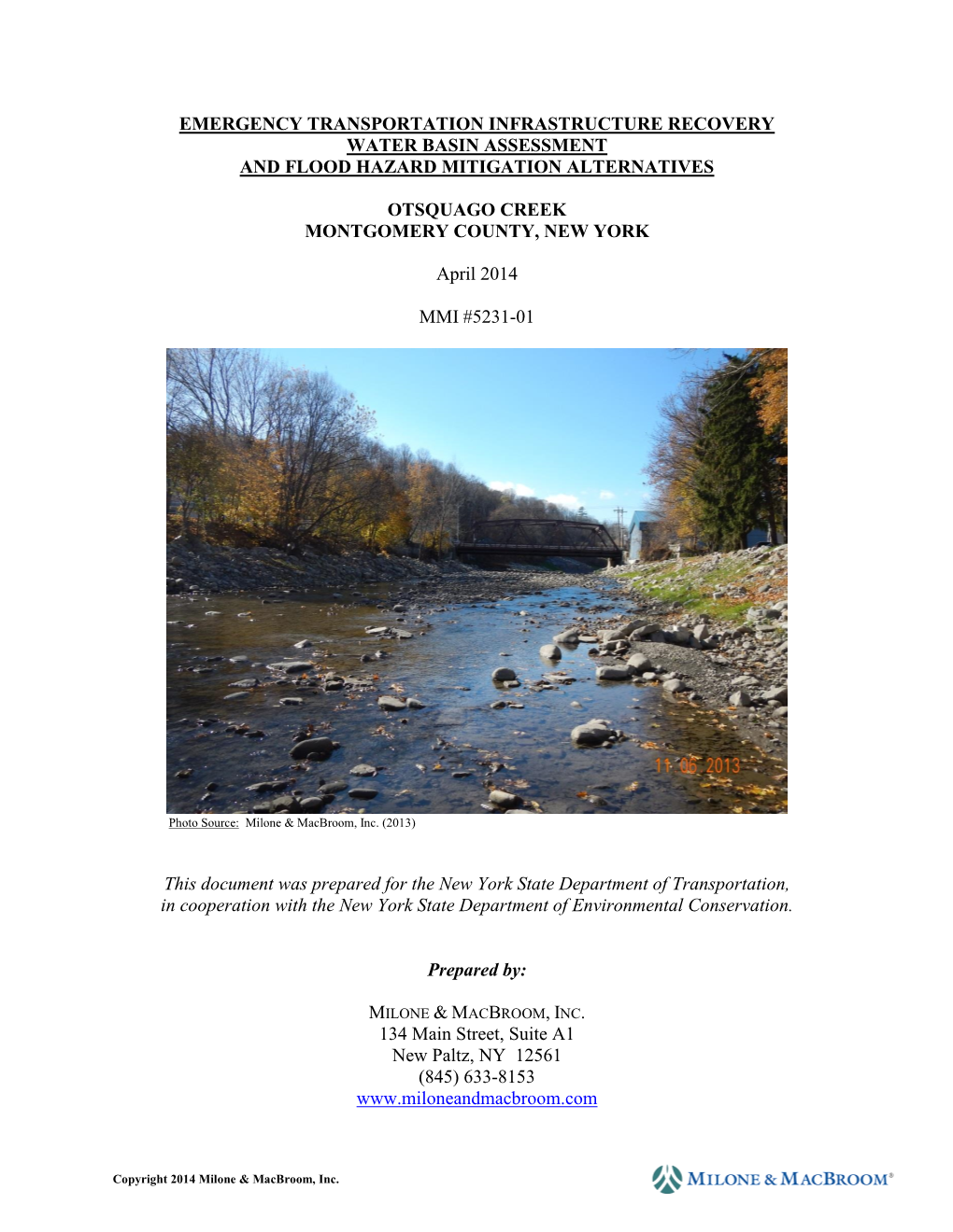 Otsquago Basin Assessment