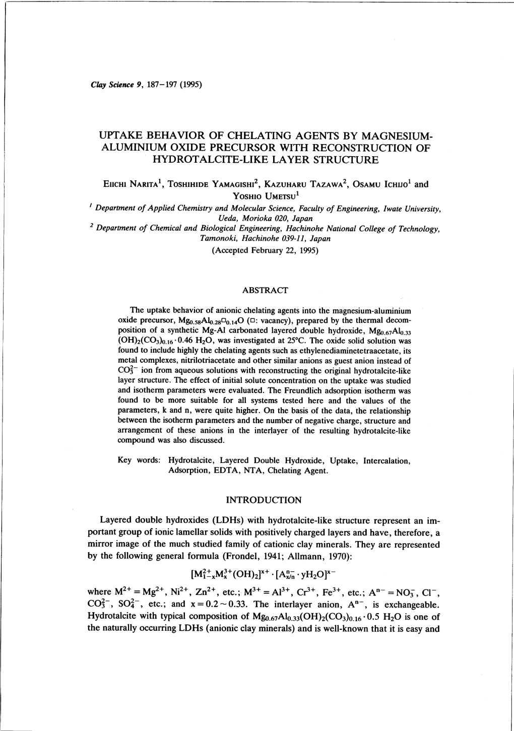 Layered Double Hydroxides (Ldhs) with Hydrotalcite-Like Structure