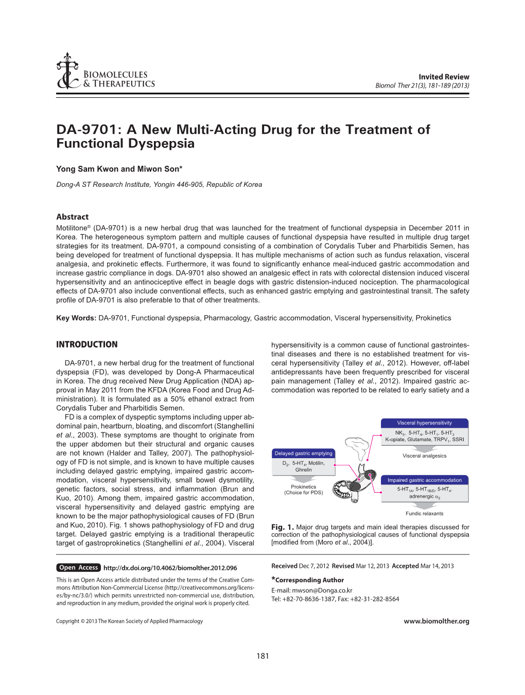 A New Multi-Acting Drug for the Treatment of Functional Dyspepsia