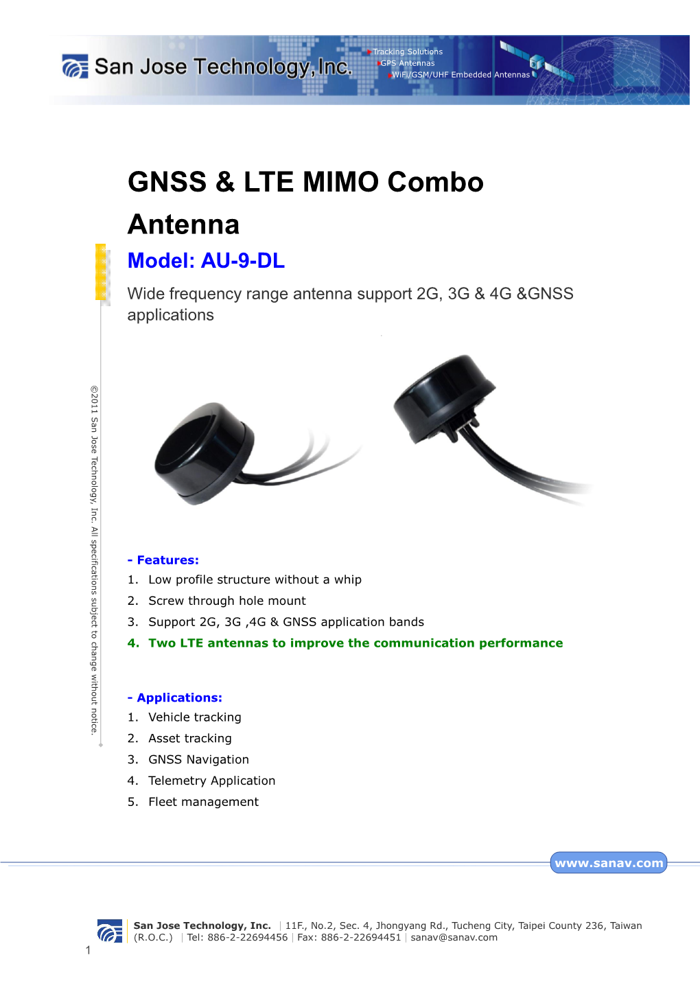 GNSS & LTE MIMO Combo Antenna