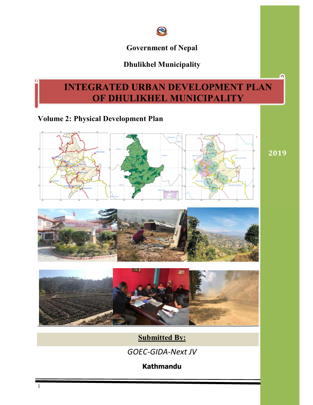Integrated Urban Development Plan of Dhulikhel Municipality 2019