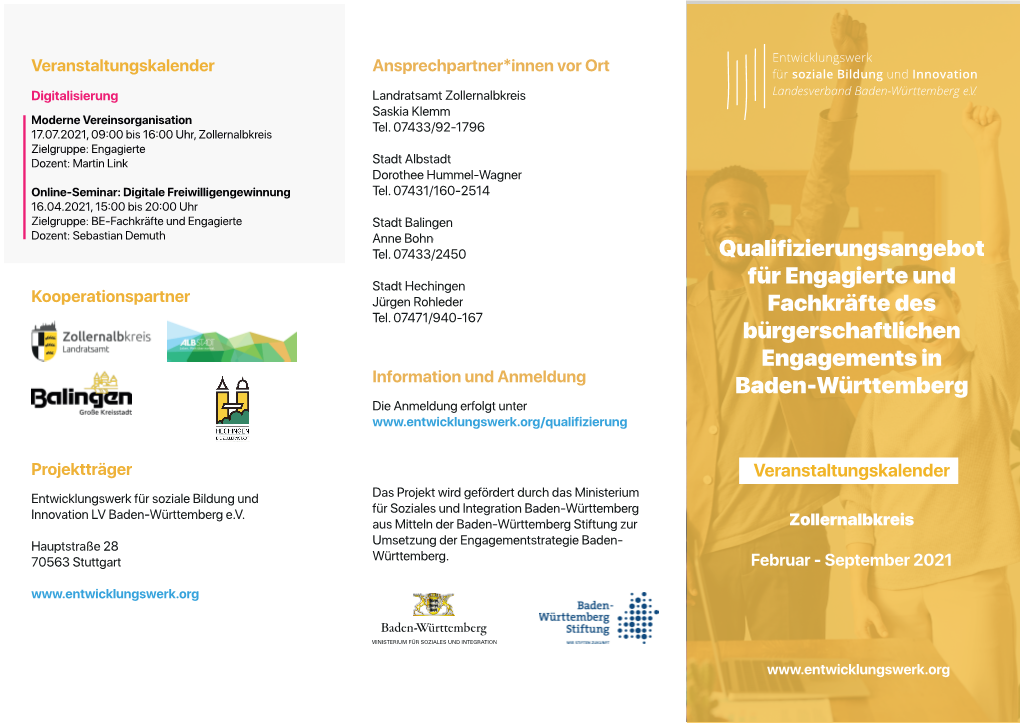 Qualifizierungsangebot Für Engagierte Und Fachkräfte Des Bürgerschaftlichen Engagements in Baden-Württemberg