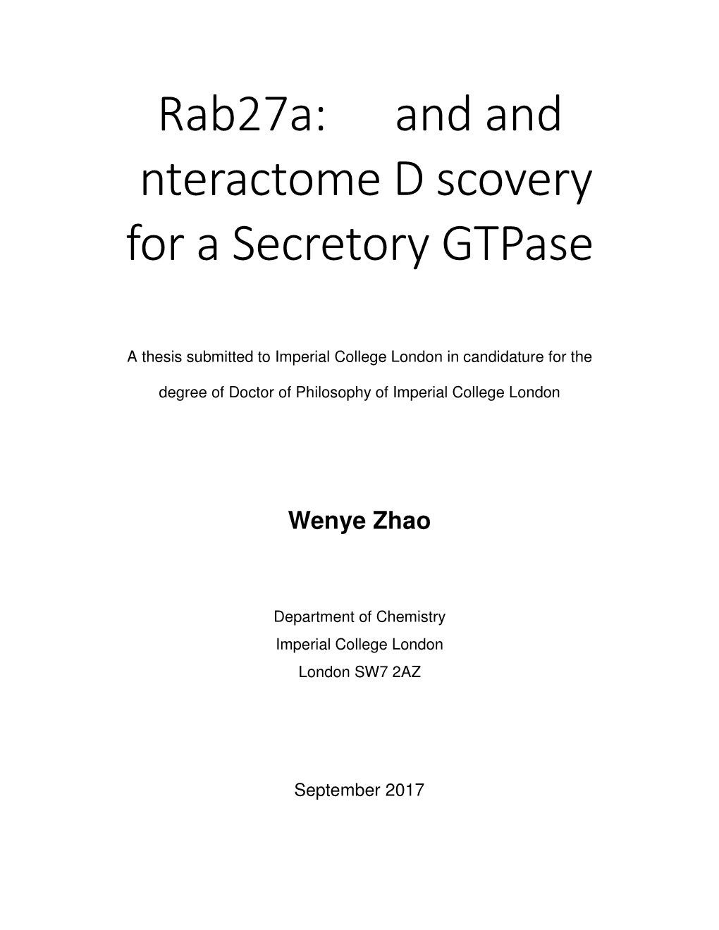 Rab27a: Ligand and Interactome Discovery for a Secretory Gtpase