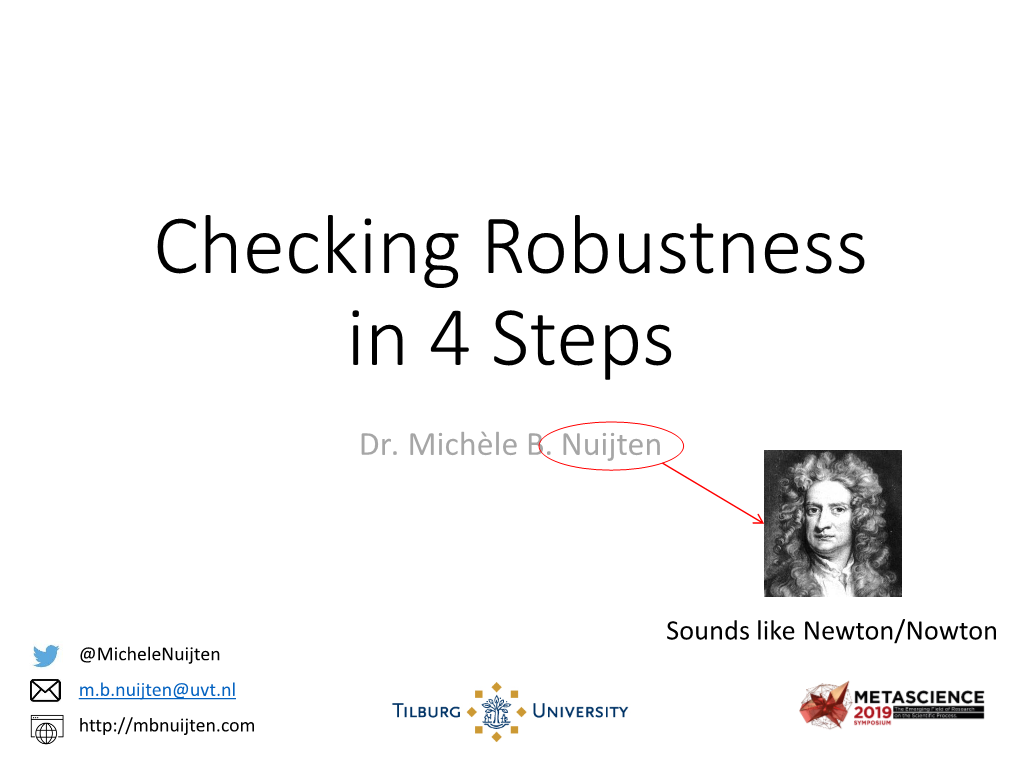 Checking Robustness in 4 Steps