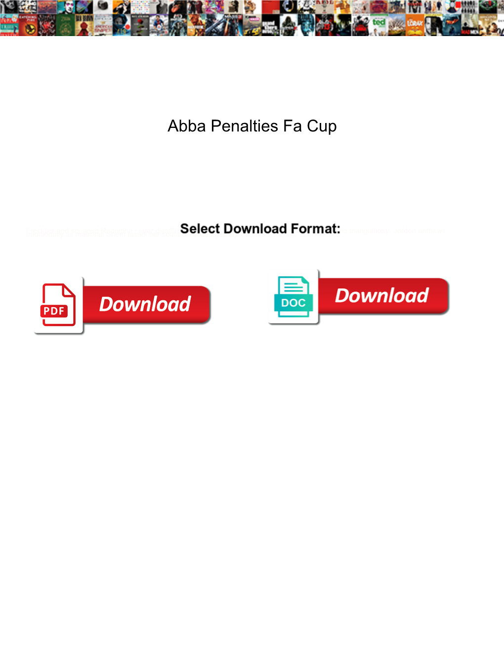 Abba Penalties Fa Cup