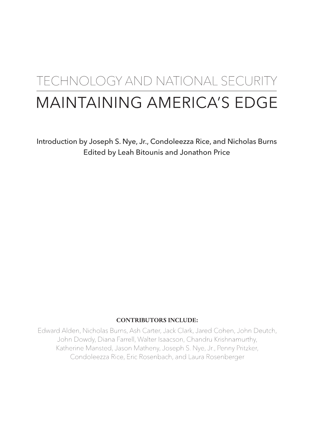 Maintaining America's Edge