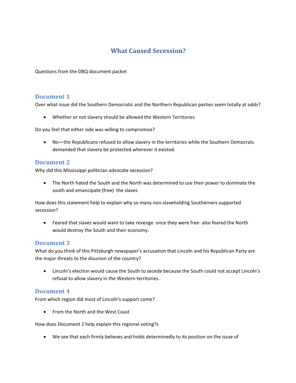 What Caused Secession?