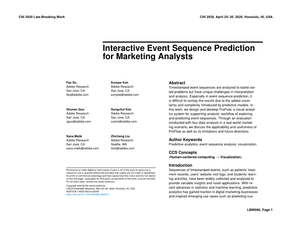 Interactive Event Sequence Prediction for Marketing Analysts