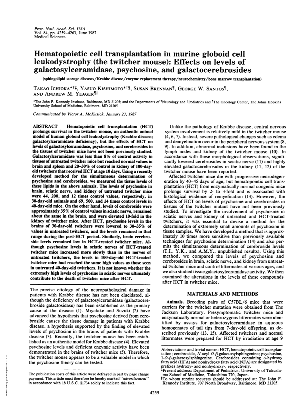 Galactosylceramidase, Psychosine, and Galactocerebrosides