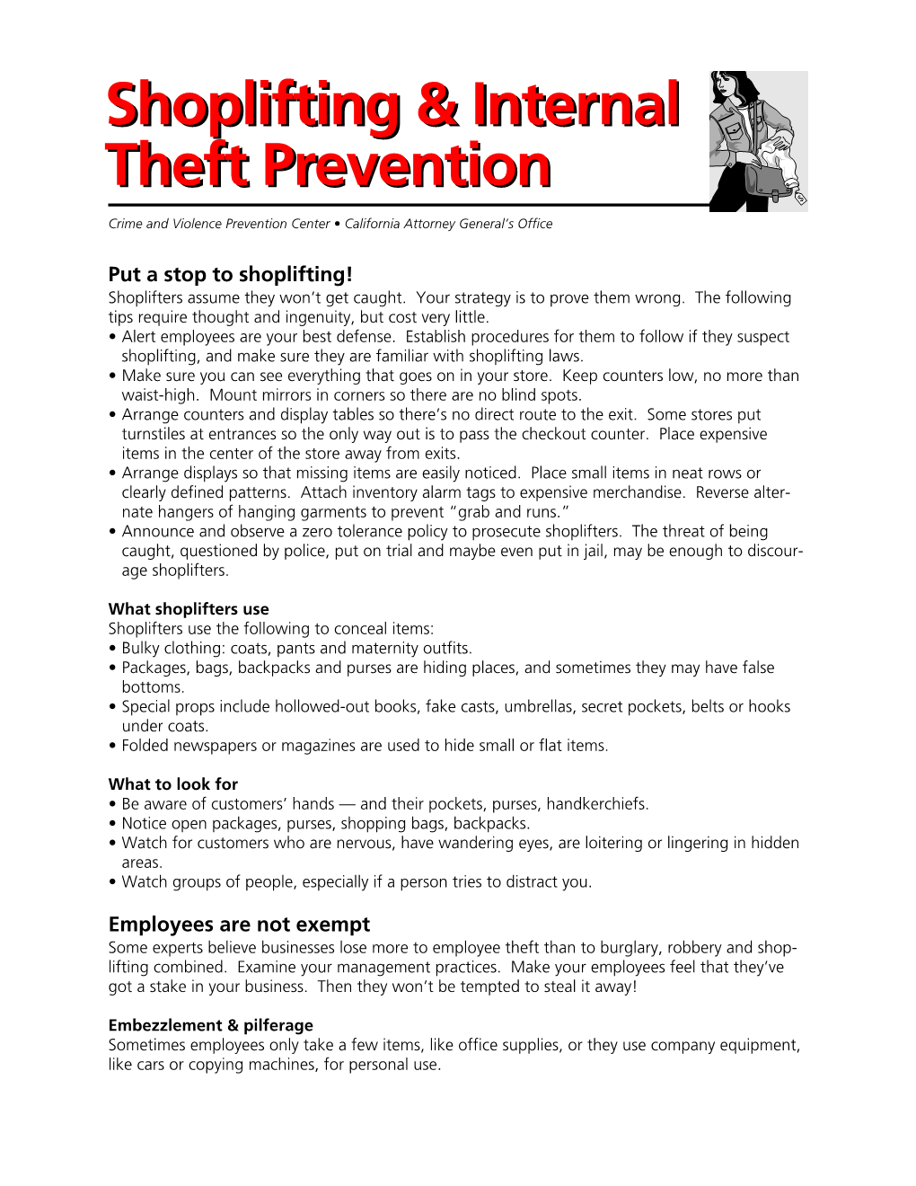 Shoplifting and Internal Theft Prevention